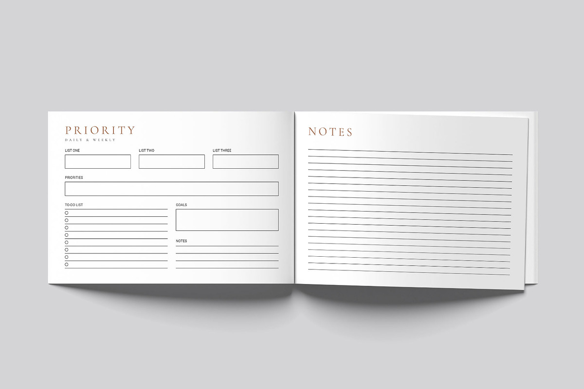 Daily Planner Template Landscape, a Stationery Template by DesignCrest (Photo 7 of 8)