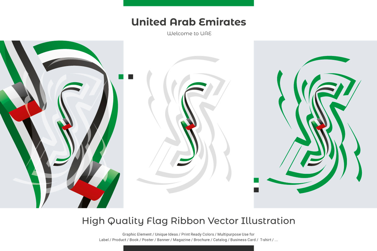 UAE flag ribbon vector, a Templates & Theme by Simbos (Photo 1 of 9)