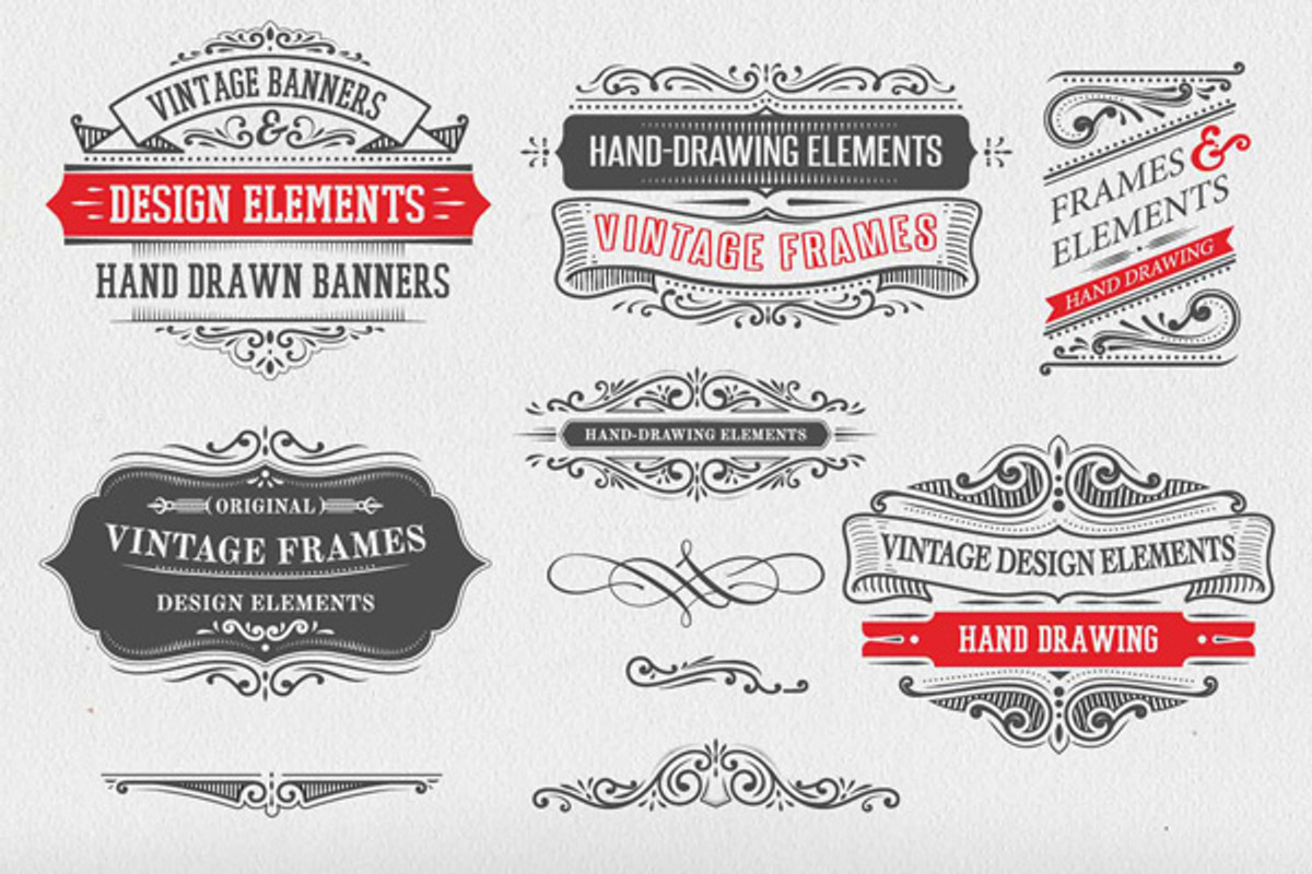 Set of vintage frames, a Decorative Illustration by ARSCOR (Photo 2 of 5)