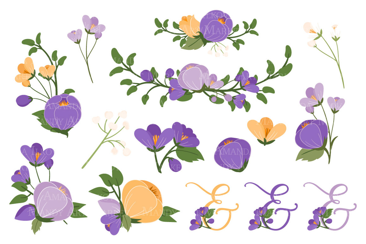 Vector Floral Heart in Crocus, an Illustration by Amanda Ilkov (Photo 5 of 5)