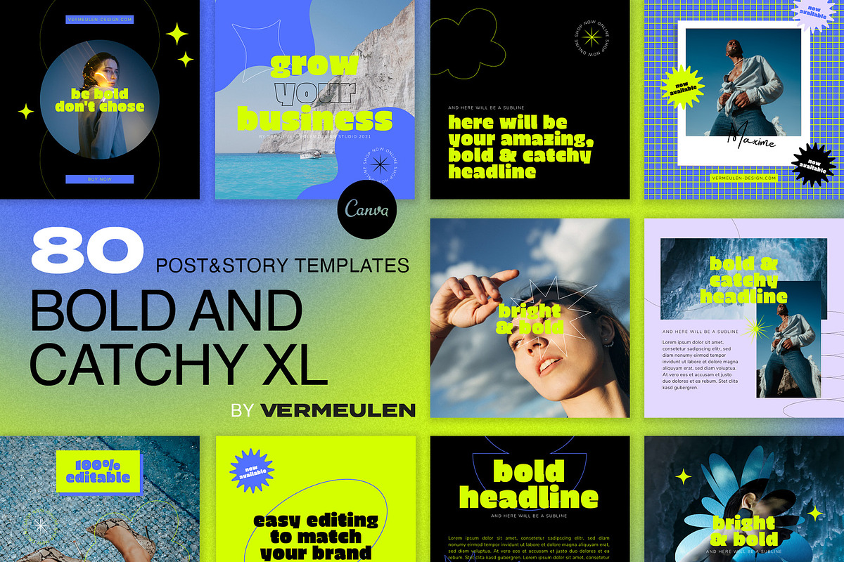 Instagram Social Media CANVA Bold, a Social Media Template by Vermeulen Design Studio (Photo 1 of 6)