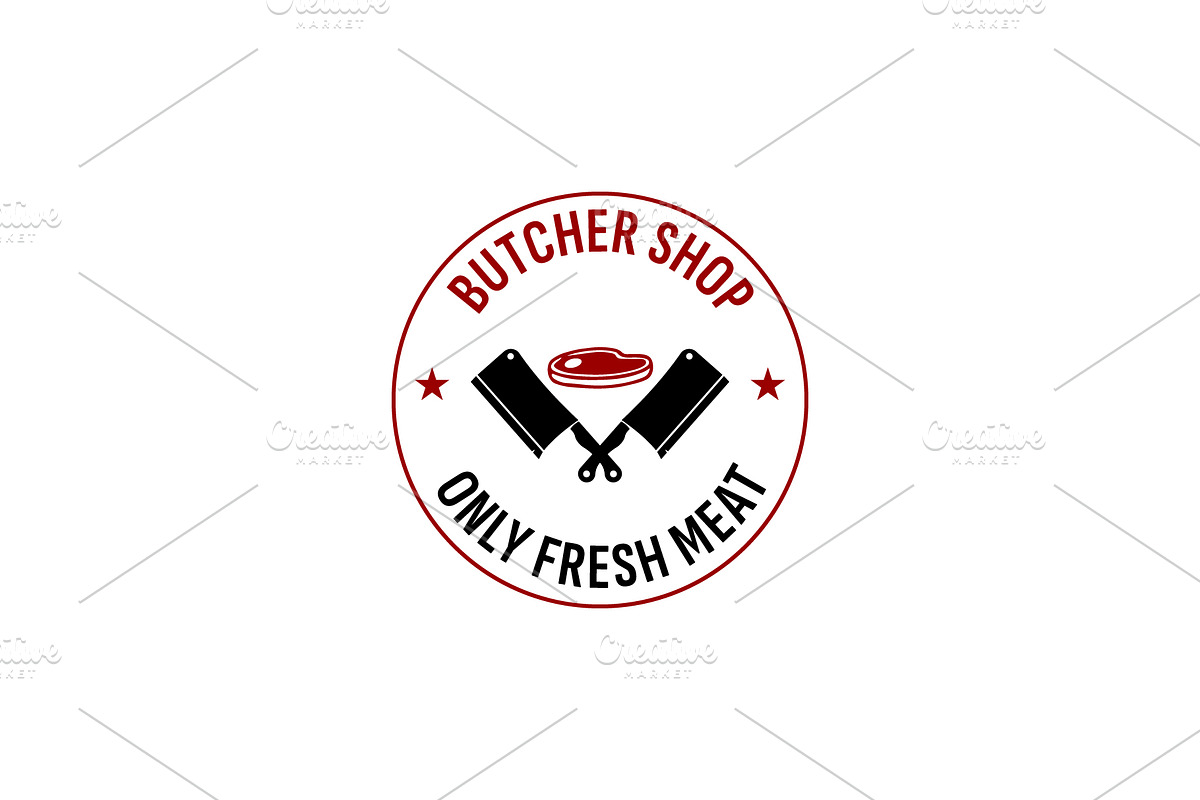 Butcher shop logo illustration, a Branding & Logo Template by Dyn Studio