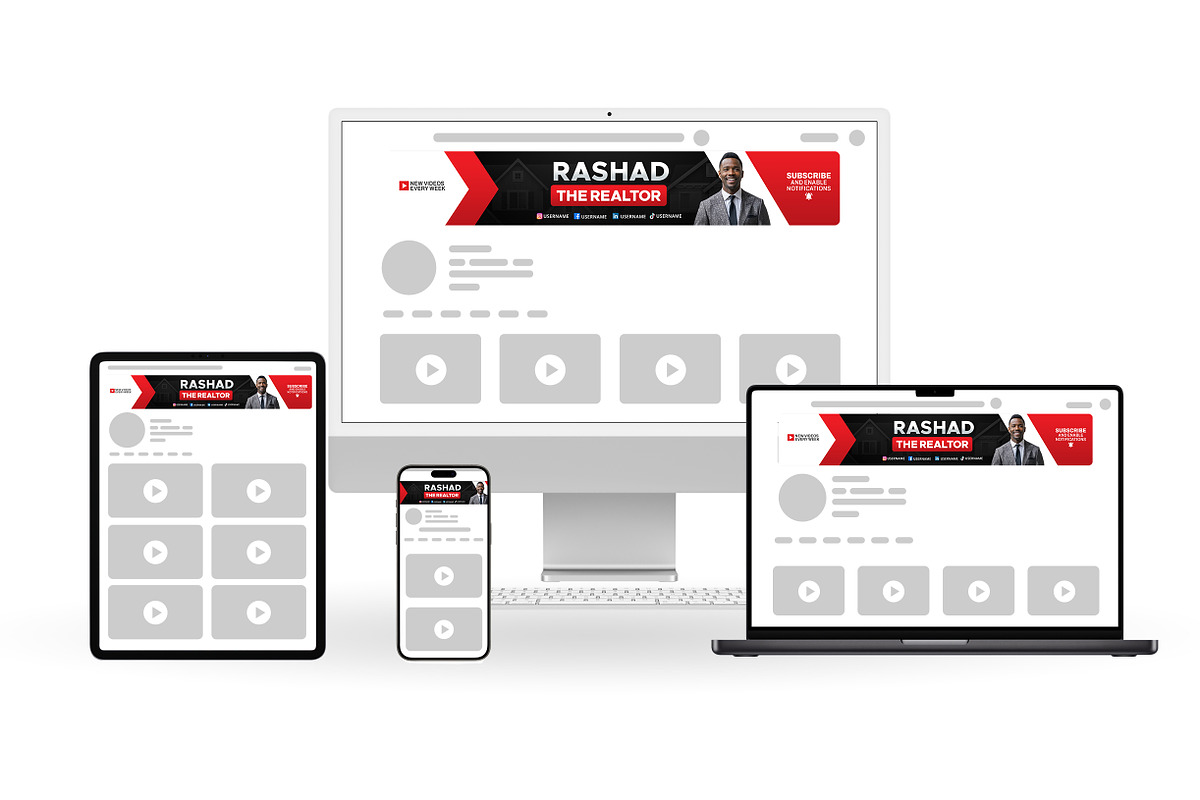 Real Estate Agent YouTube Banner, a Social Media Template by Vaughn Studios (Photo 3 of 5)