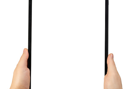 Holding straight tablet in hand