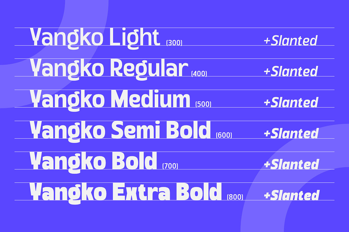 Yangko – Playful Display Font Family, a Sans Serif Font by Sekyra Lab (Photo 2 of 14)