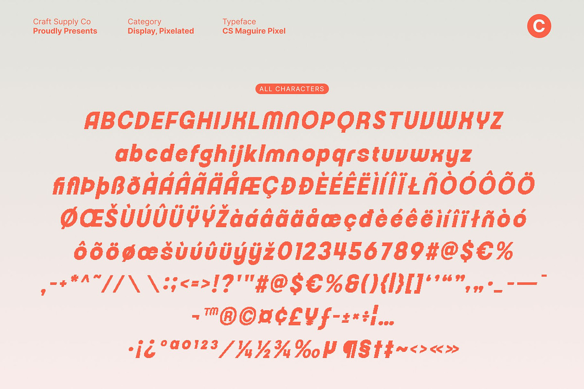 CS Maguire Pixel, a Sans Serif Font by Craft Supply Co. (Photo 8 of 8)