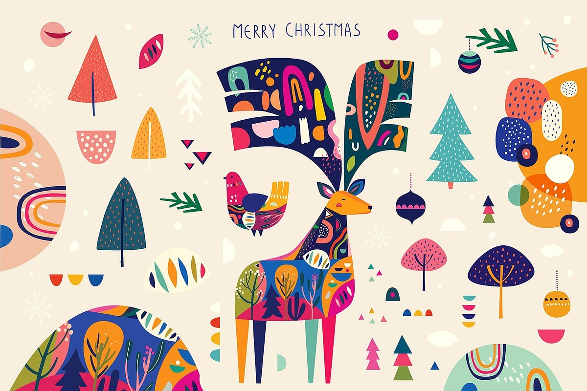 BEST CHRISTMAS BUNDLE 16 PRODUCTS, an Animal Illustration by MoleskoStudio (Photo 23 of 56)