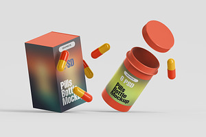 Pills Bottle Mockup Drug Bottle