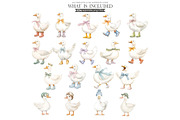 Silly Goose Spring Watercolor, an Illustration by CharmClipArt (Thumbnail 5 of 9)