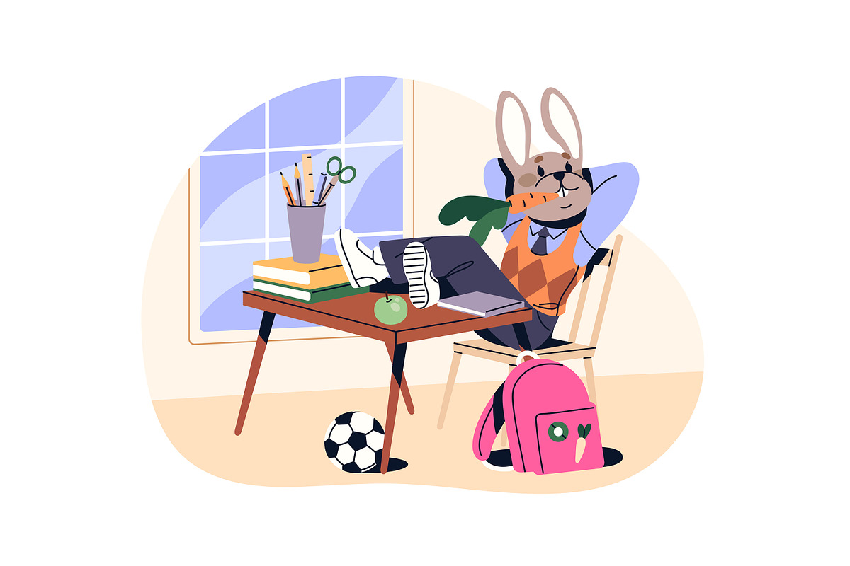 Cute animals students study set, an Education Illustration by PaperTrident (Photo 6 of 13)