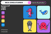 Sea Creatures Cartoon Vector Icons, an Animal Illustration by Artstorystudio (Thumbnail 1 of 5)