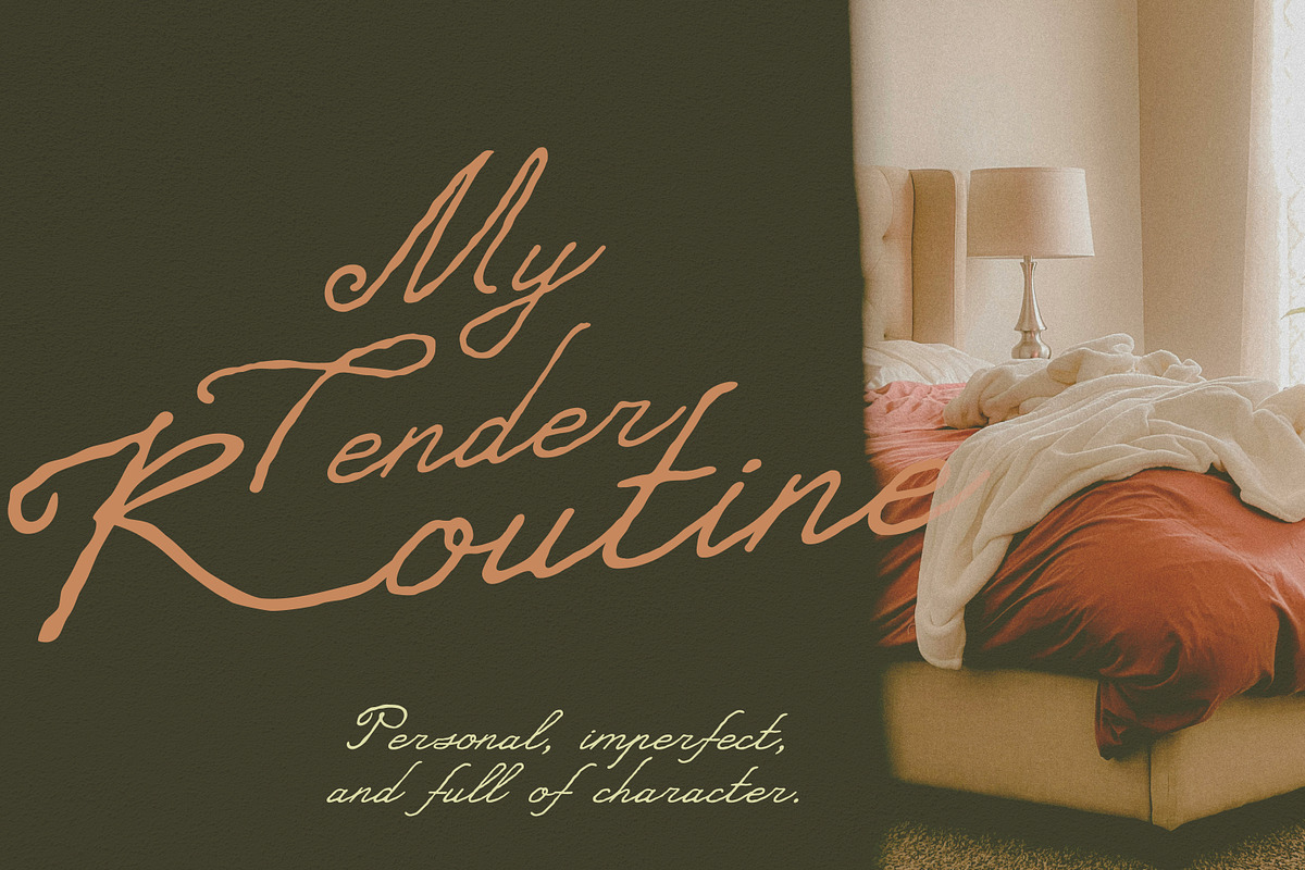My Tender Routine Handwritten Script, a Script Font by Struvictory.art (Photo 4 of 9)