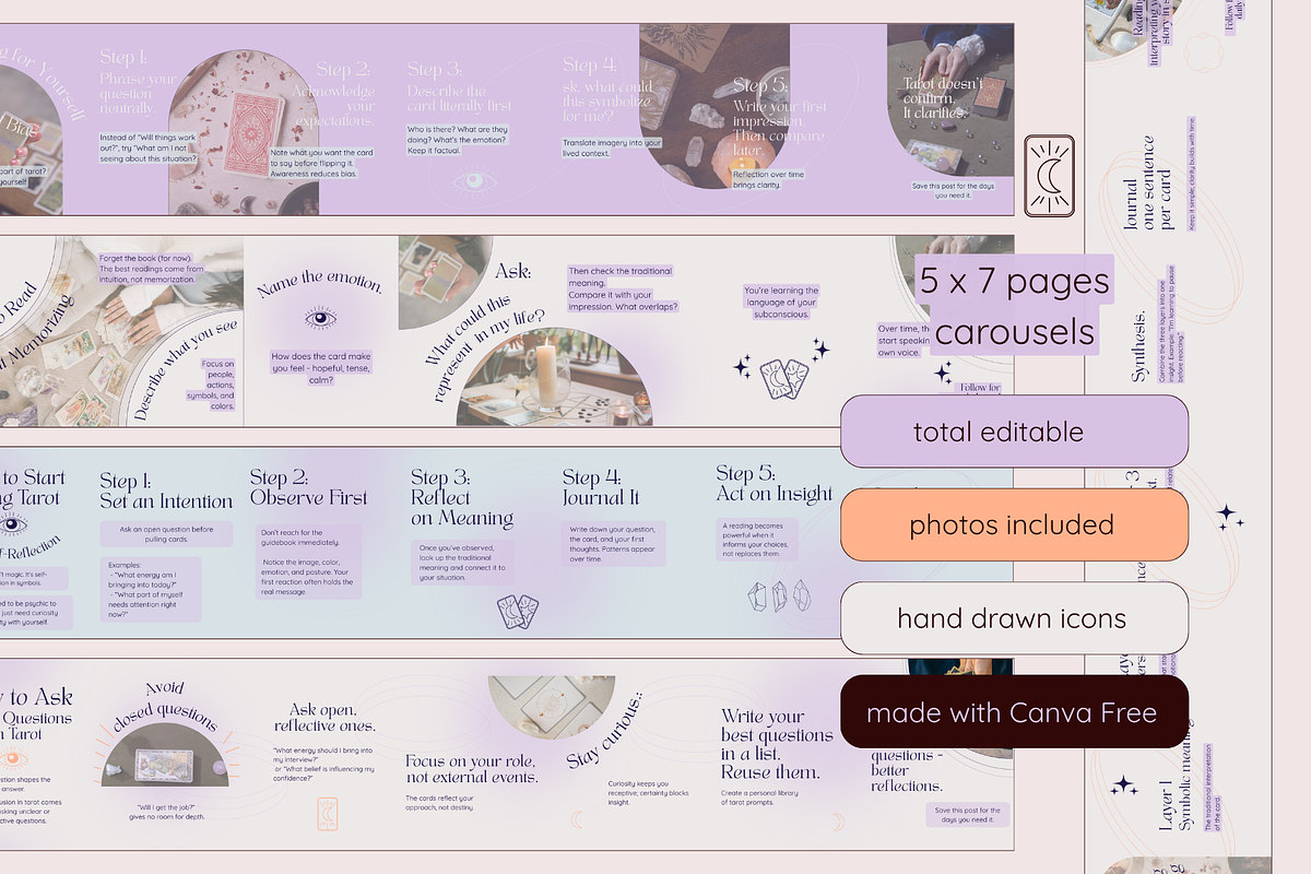 Tarot Reader Instagram Carousal Pack, a Social Media Template by Mochi Atelier (Photo 6 of 10)