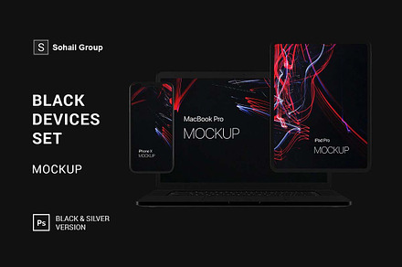 Black Devices Mockup Set