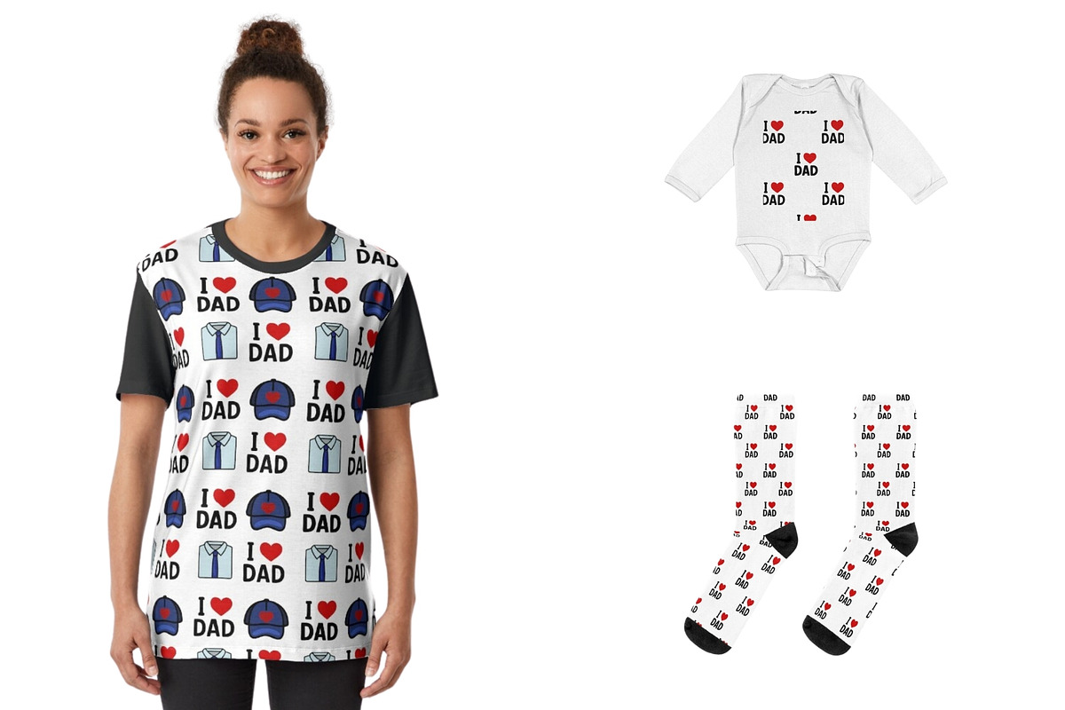 I Love Dad: Father's Day Patterns, a Pattern Graphic by Elatedowl (Photo 6 of 11)