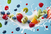 102 Fruits & berries milk splashes, a Food & Drink Photo by Handmadefont (Thumbnail 6 of 16)