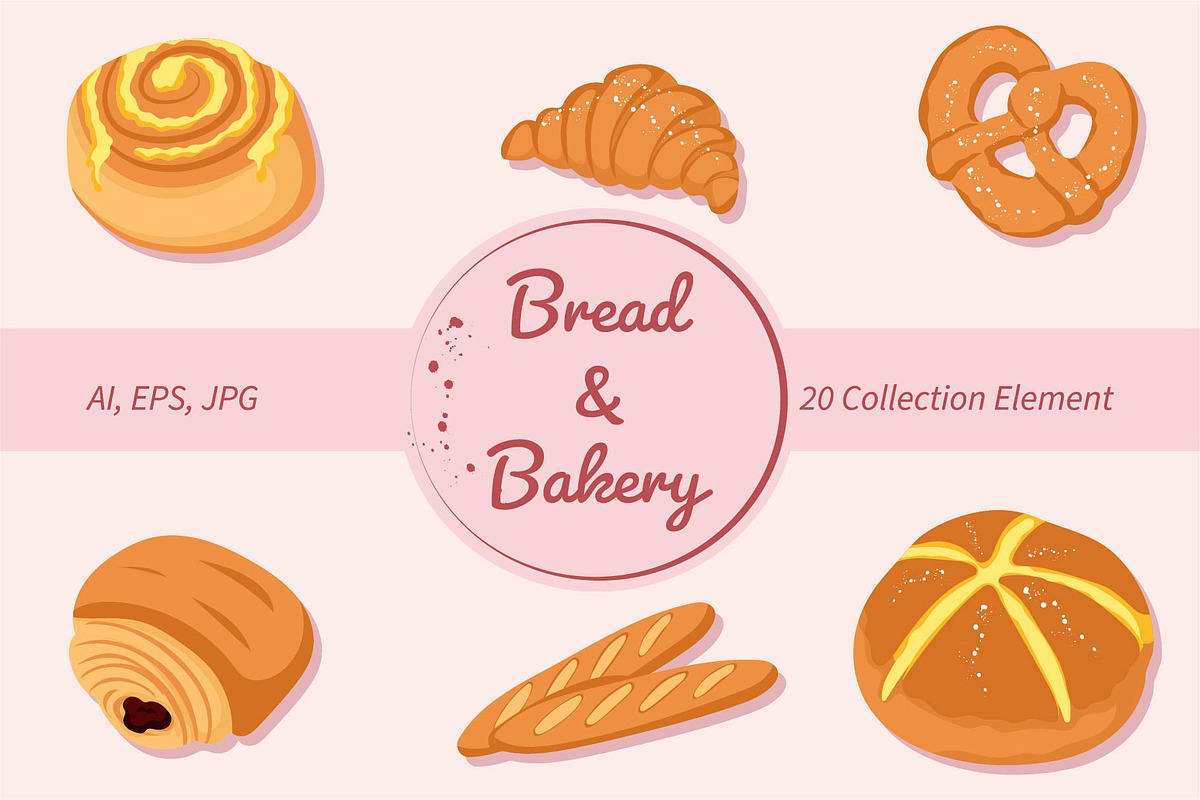 Bread and Bakery Food Collection, an Object Graphic by Artnivora.Std (Photo 1 of 3)