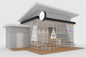 3D Model Cafe Modern 1