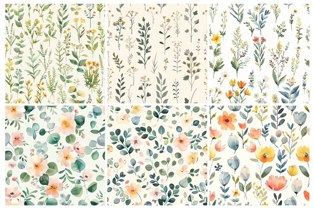 Easter Herb Garden Pattern, a Texture Illustration by DreamPrint404 (Photo 2 of 3)