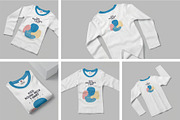 Kids Full Sleeve Tshirt Mockups, a Shirt Mockup by megostudi0 (Thumbnail 1 of 7)