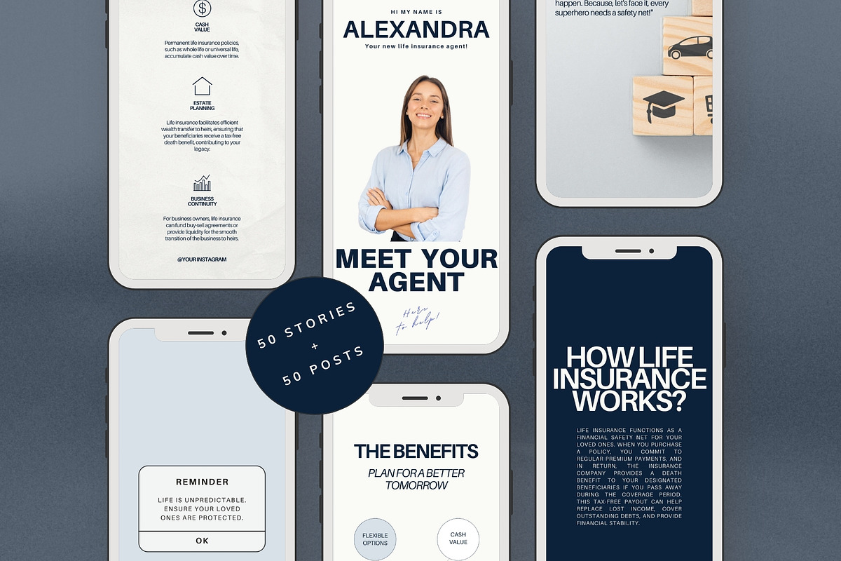 Insurance Agent Instagram Templates, a Social Media Template by Terraa Studio Design (Photo 6 of 9)