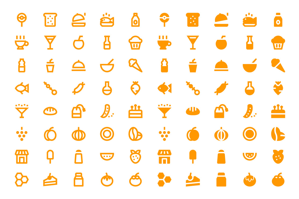 340 Food and Drinks Material Icons, a Solid Icon by Creative Stall (Photo 5 of 7)