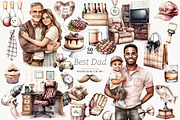 Fathers Day Clipart PNG, a Person Illustration by GlamArtZhanna (Thumbnail 1 of 8)