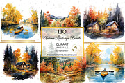 Watercolor Autumn Landscape Clipart, an Illustration by NiiiNArt (Thumbnail 7 of 10)