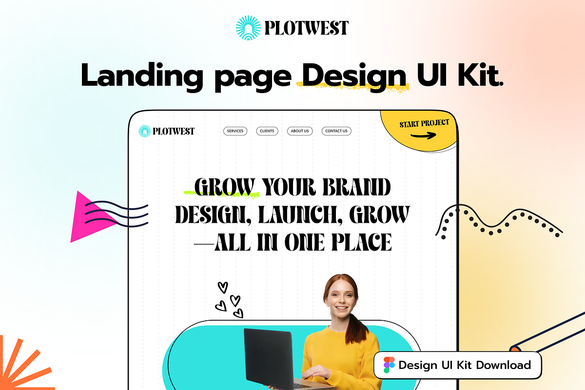 Landing Page UI Kit v2, a Landing Page Template by SalahMouktadir (Photo 2 of 5)