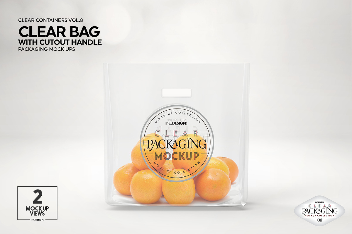 Clear Bag with Cutout Handles Mockup, a Packaging Mockup by INCDesign (Photo 9 of 10)