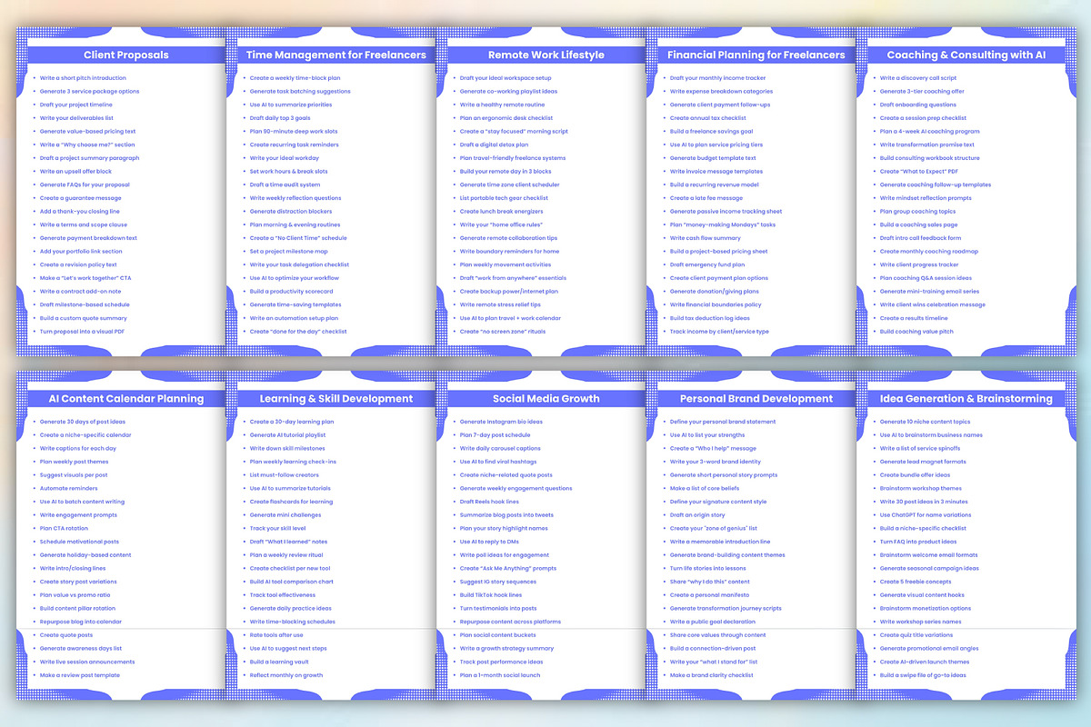 AI Freelancer Toolkit 1000+ Prompt, a Stationery Template by Designmela01 (Photo 6 of 6)