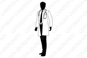 Doctor Man Medical Silhouette, a Healthcare Illustration by Christos Georghiou