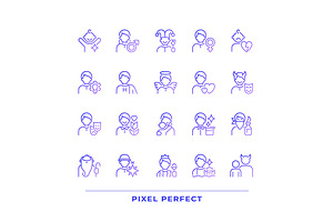 Character archetypes pixel perfect, an Icon by IMG Visuals