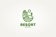 resort hotel with the lake line art, a Branding & Logo Template by Blazybone (Thumbnail 2 of 2)
