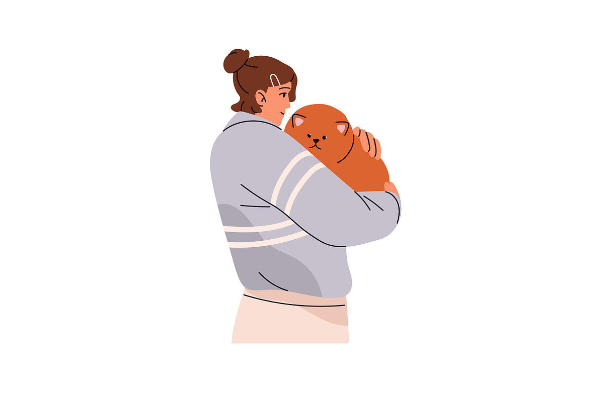 Happy people hugging cute dogs set, an Animal Illustration by PaperTrident (Photo 7 of 11)