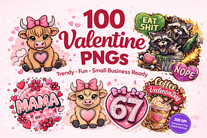 Valentine PNG Bundle – 100 Designs, an Object Graphic by MIRoots Design Studio