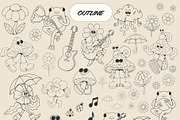 Retro Groovy Clipart Bundle, an Illustration by Anastasiya Klempach (Thumbnail 4 of 12)