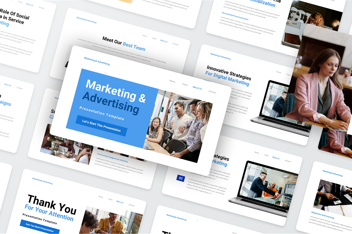 Marketing & Advertising PowerPoint, a Presentation Template by SquidPixey (Photo 6 of 6)