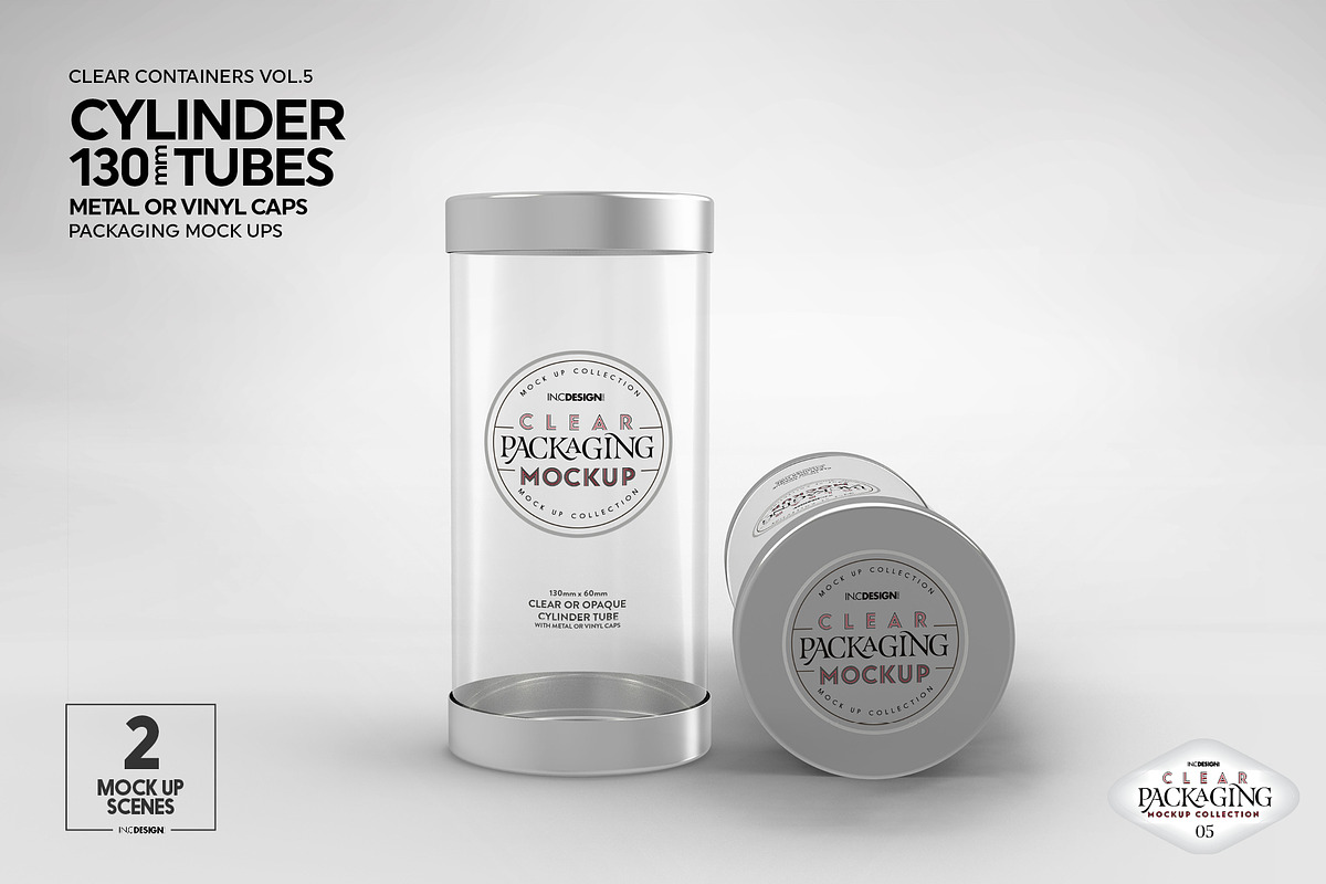 130mm Cylinder Tube Packaging Mockup, a Cups & Container Mockup by INCDesign (Photo 4 of 15)