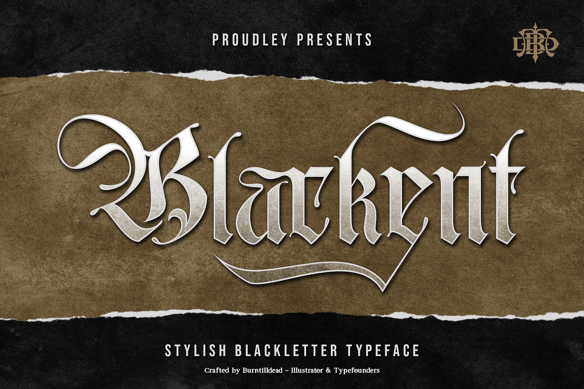 Blackent, a Blackletter Font by Burntilldead (Photo 1 of 11)