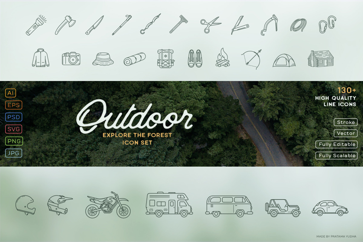 Explore the Forest Icon Set, an Outline Icon by Wandery Supply (Photo 1 of 6)