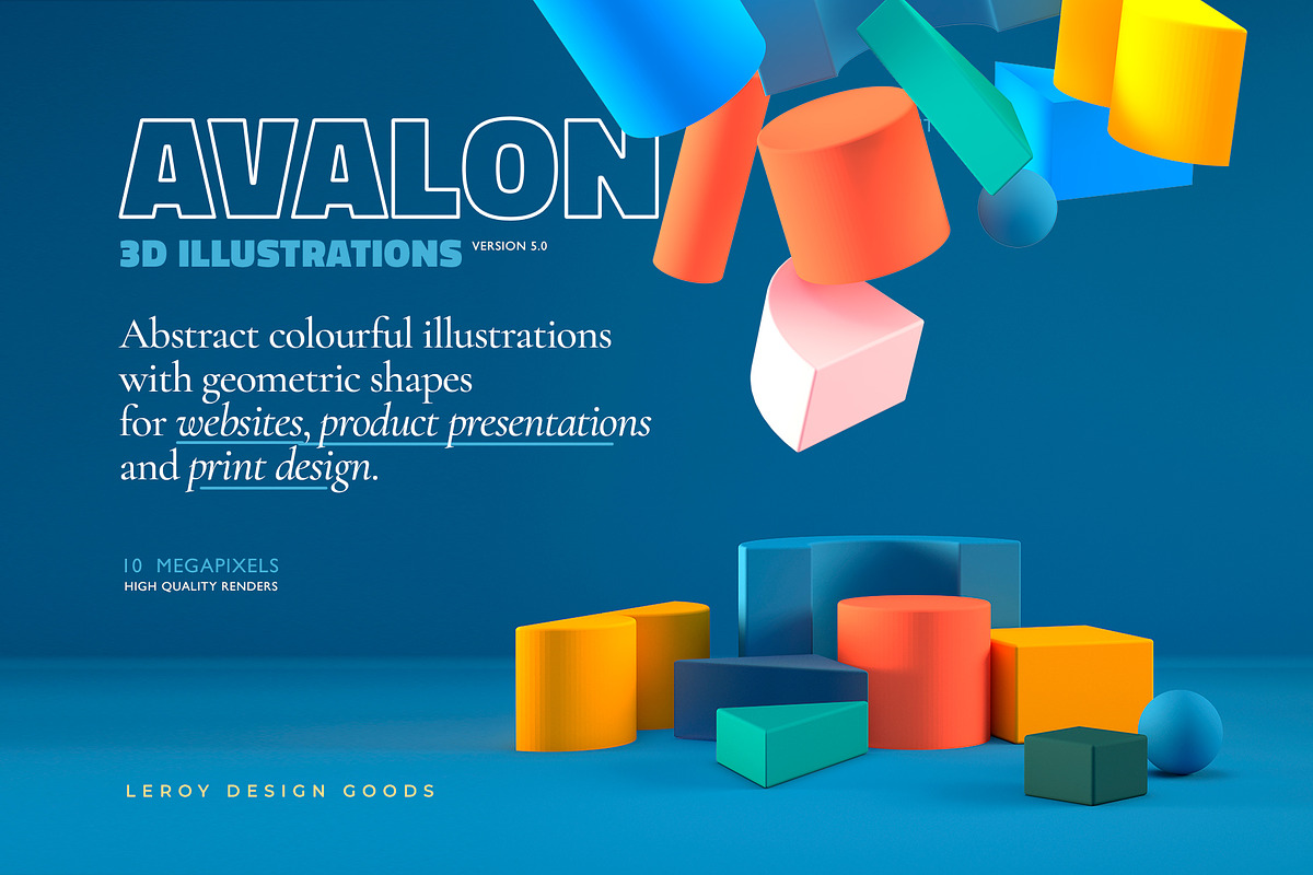 AVALON 3D Abstract Shapes v5, an Illustration by LEROY Design (Photo 1 of 9)