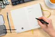 Leather Notebook Hardcover Mockup, a Books & Magazine Mockup by PrimeMockup (Thumbnail 8 of 16)