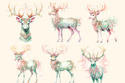 Victorian  Christmas deer , Clipart, an Animal Illustration by Hello My Print (Thumbnail 4 of 10)