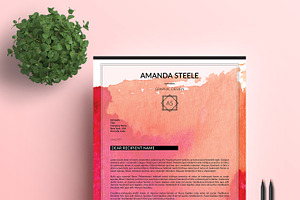 Water Color CV / Resume Template / N