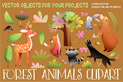 Forest Animals and Nature ClipArt, an Animal Illustration by Popmarleo Shop (Thumbnail 1 of 2)