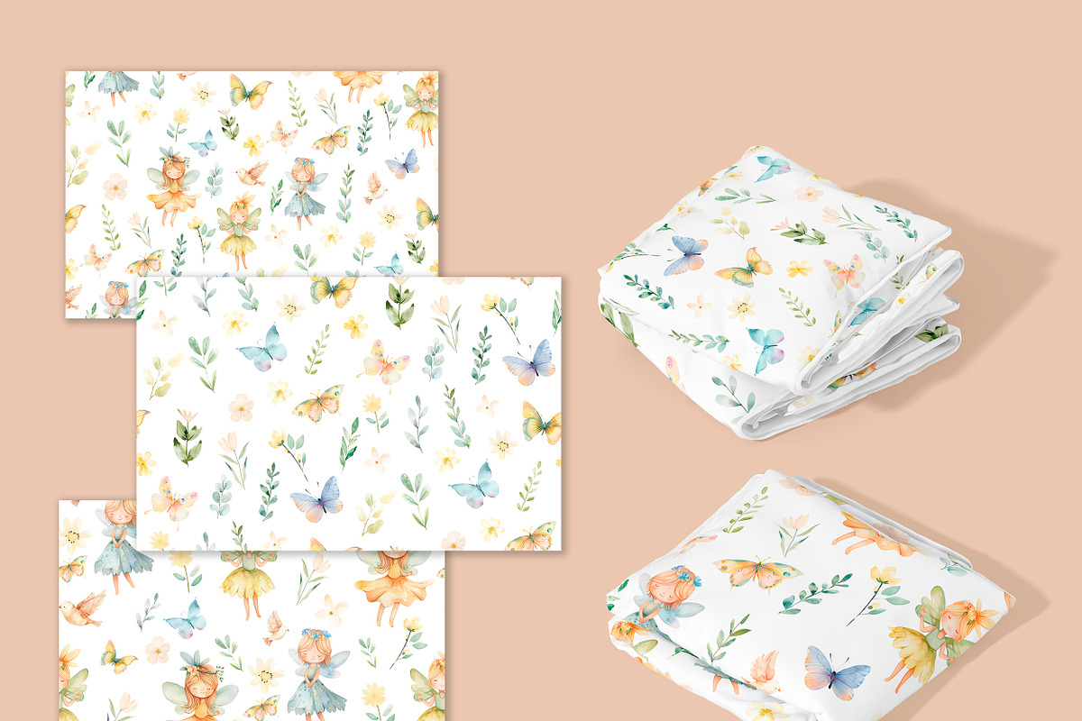 Fairy Garden Watercolor Clipart Set, an Illustration by AlineArtStore (Photo 4 of 11)