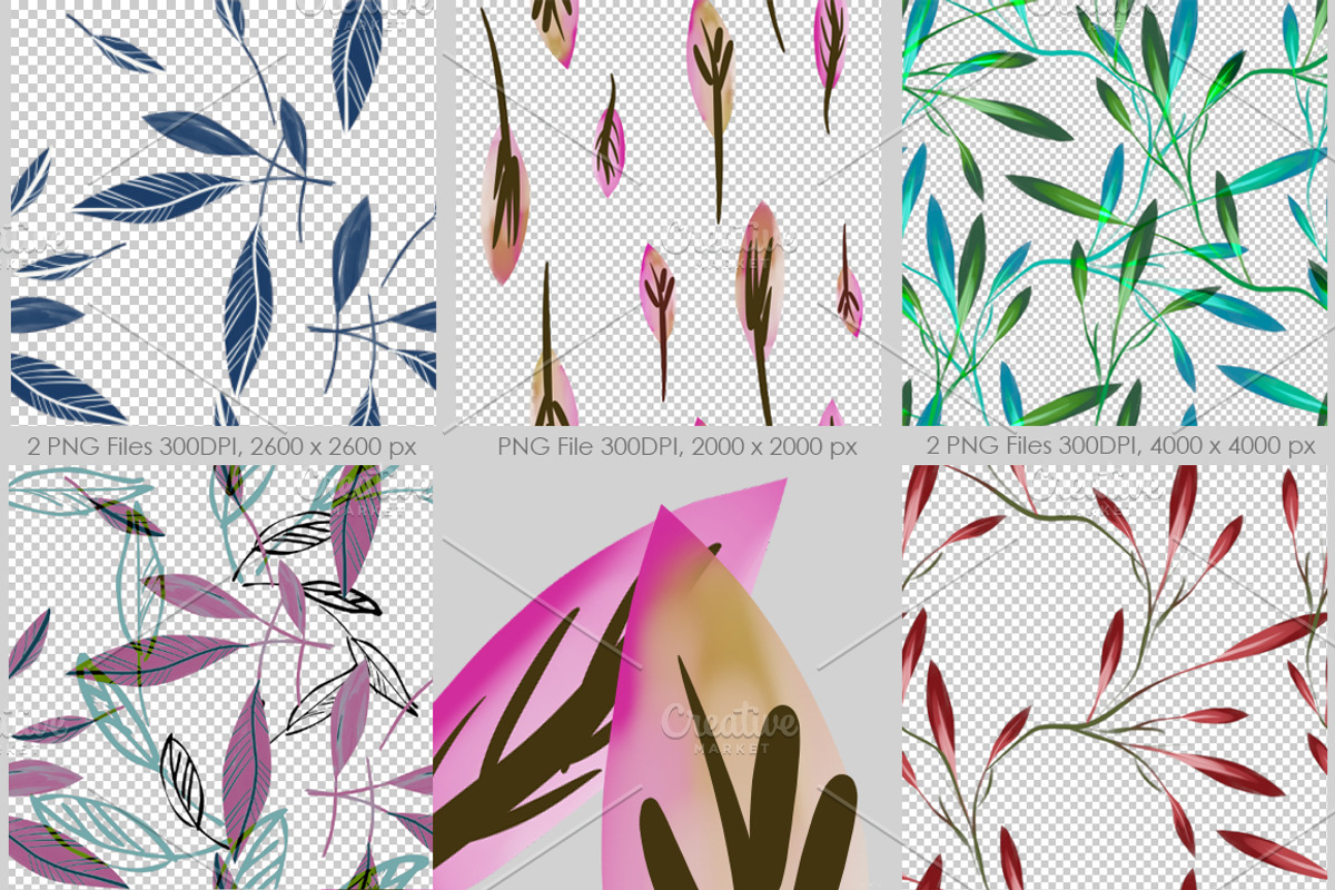 Artistic Leaves Set, a Decorative Illustration by Marina Grau (Photo 5 of 7)