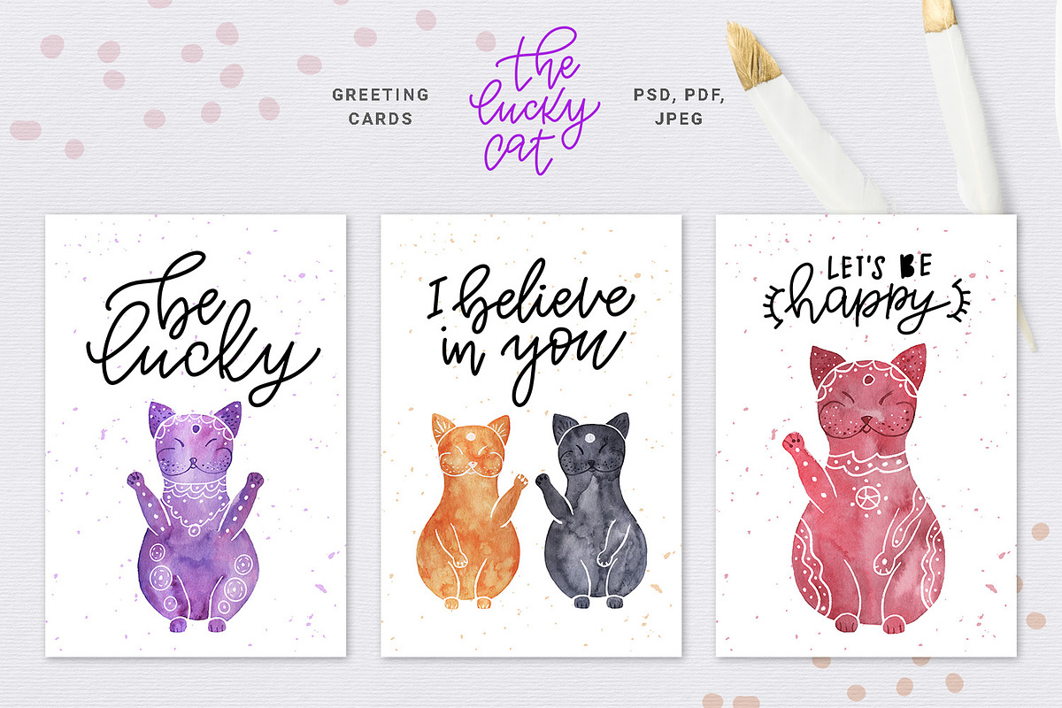 The Lucky Cat collection, an Illustration by Gray Cat Graphics (Photo 8 of 12)