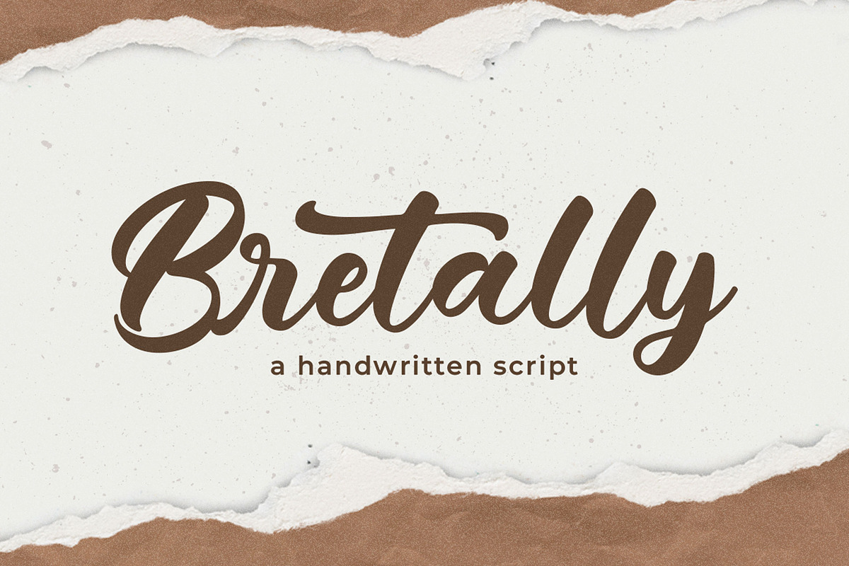 Bretally - A Handwritten Font, a Script Font by ianmikraz (Photo 1 of 7)